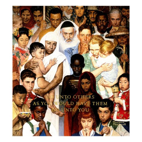 Norman Rockwell's Golden Rule Poster
